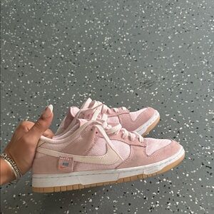 Nike Pink and Cream Low-Top Sneakers